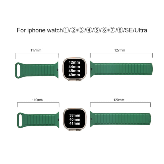 For Apple Watch 8 45mm  Loop Magnetic Silicone Watch Band(Black)