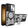 For Samsung Galaxy S23 5G CD Texture Sliding Camshield Magnetic Holder Phone Case(Silver) - free shipping - PMC TechLife - Order now!