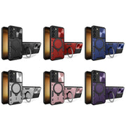 For Samsung Galaxy S23+ 5G CD Texture Sliding Camshield Magnetic Holder Phone Case(Red)