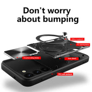 For Samsung Galaxy S23+ 5G CD Texture Sliding Camshield Magnetic Holder Phone Case(Red)