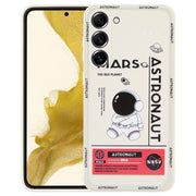 For Samsung Galaxy S20 FE Astronaut Pattern Silicone Straight Edge Phone Case(Mars Astronaut-White)