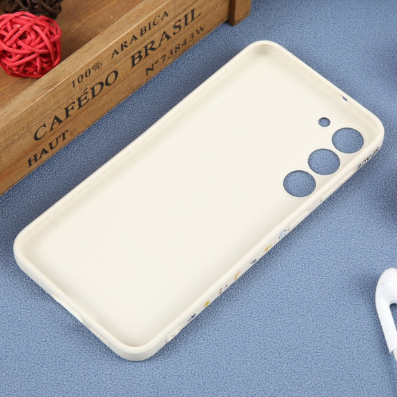 For Samsung Galaxy S20 FE Astronaut Pattern Silicone Straight Edge Phone Case(Planet Landing-White)