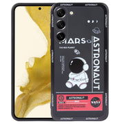 For Samsung Galaxy A73 5G Astronaut Pattern Silicone Straight Edge Phone Case(Mars Astronaut-Black)
