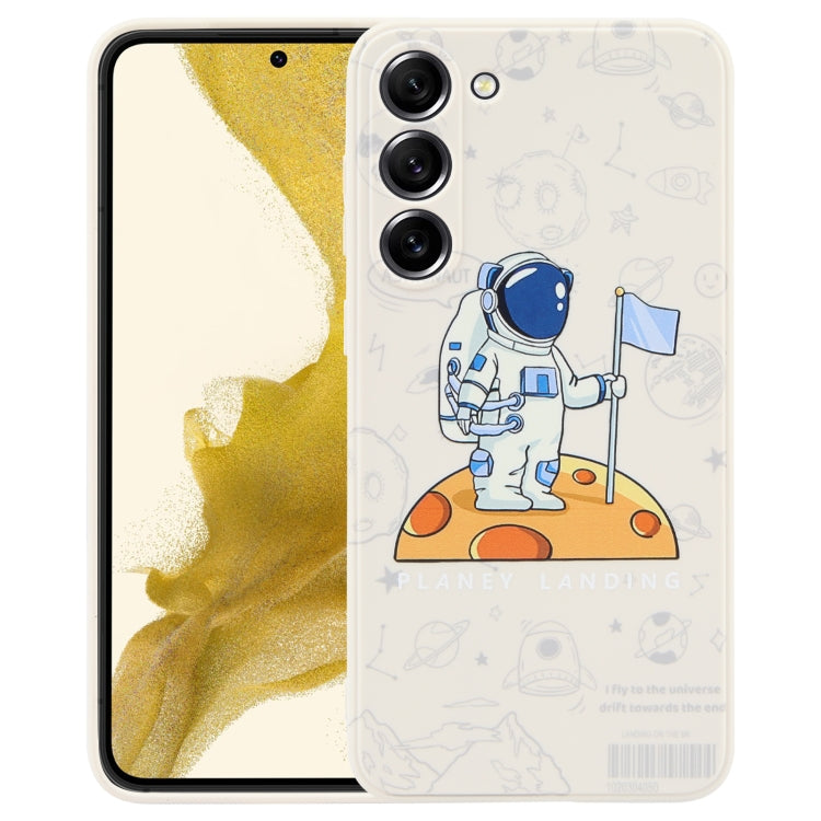For Samsung Galaxy A51 Astronaut Pattern Silicone Straight Edge Phone Case(Planet Landing-White) - free shipping - PMC TechLife - Order now!