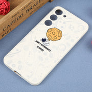 For Samsung Galaxy A51 Astronaut Pattern Silicone Straight Edge Phone Case(Lovely Astronaut-White)