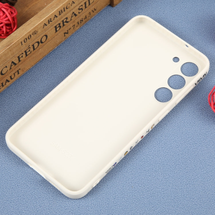 For Samsung Galaxy A50 Astronaut Pattern Silicone Straight Edge Phone Case(Lovely Astronaut-White)