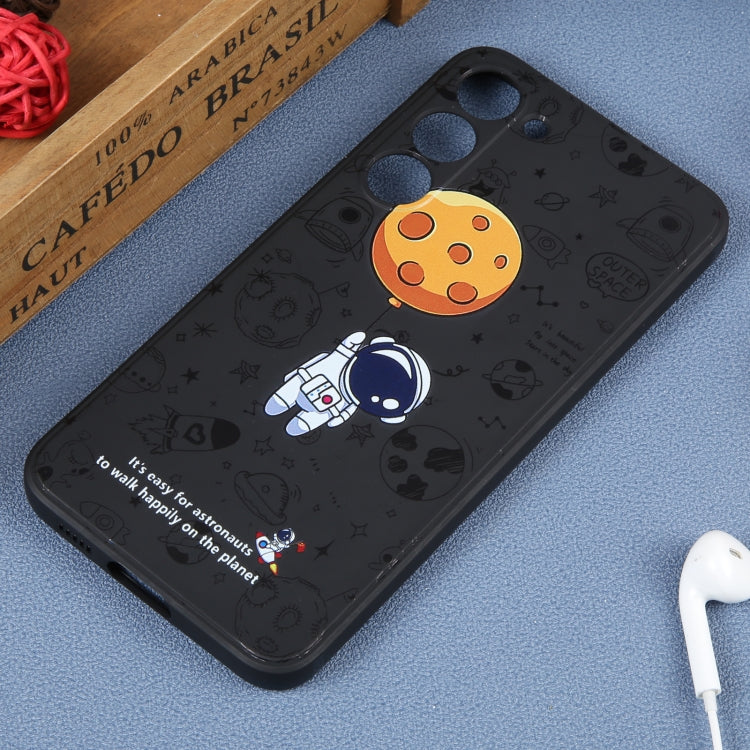 For Samsung Galaxy A32 5G Astronaut Pattern Silicone Straight Edge Phone Case(Planet Landing-Black) - free shipping - PMC TechLife - Order now!