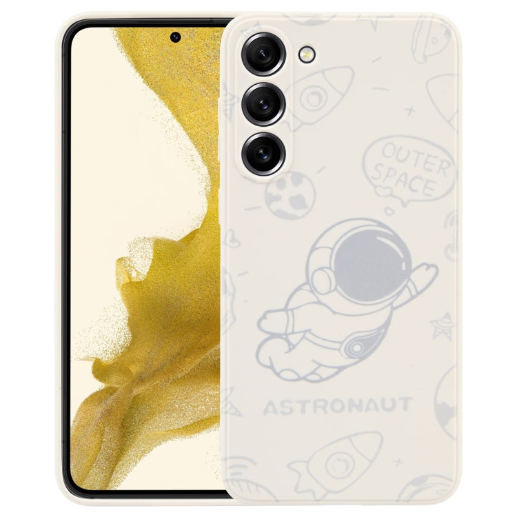 For Samsung Galaxy A12 Astronaut Pattern Silicone Straight Edge Phone Case(Flying Astronaut-White) - free shipping - PMC TechLife - Order now!