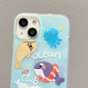 For iPhone 14 Pro Max IMD Cute Animal Pattern Phone Case(Seal)
