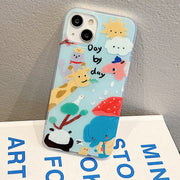 For iPhone 14 Pro Max IMD Cute Animal Pattern Phone Case(Giraffe)
