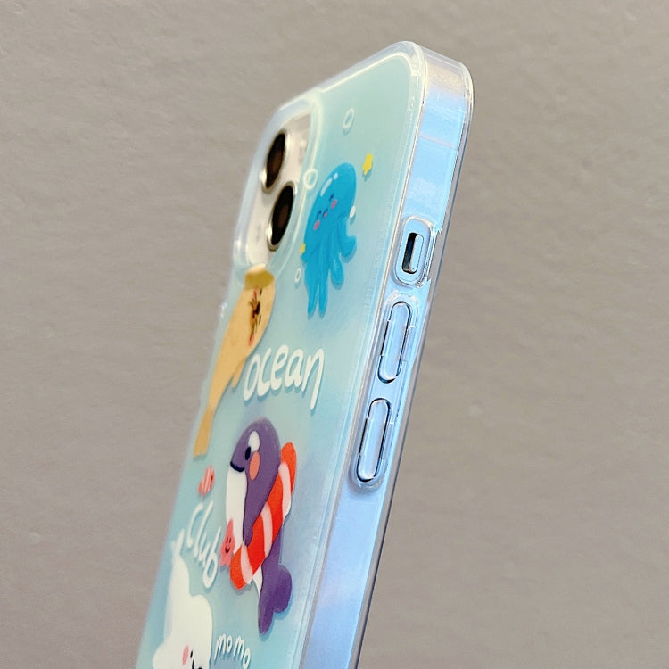 For iPhone 13 Pro IMD Cute Animal Pattern Phone Case(Seal)