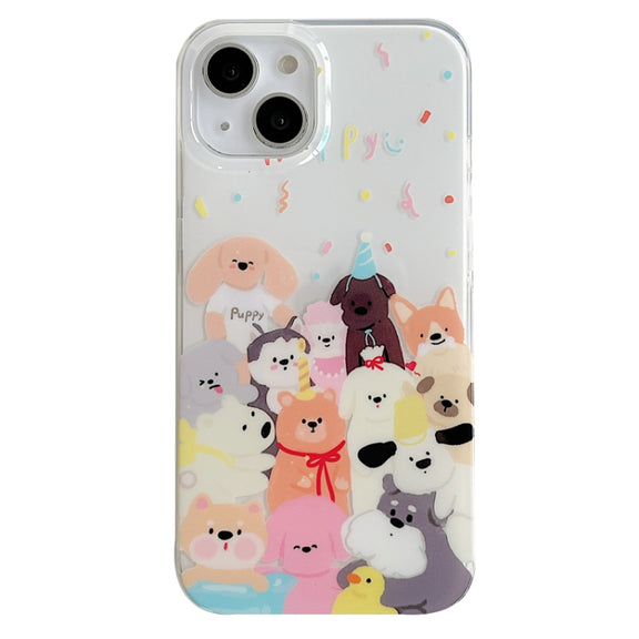 For iPhone 12 Pro IMD Cute Animal Pattern Phone Case(Dog)