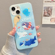 For iPhone 12 IMD Cute Animal Pattern Phone Case(Seal)