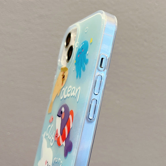 For iPhone 12 IMD Cute Animal Pattern Phone Case(Seal)