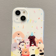 For iPhone 12 IMD Cute Animal Pattern Phone Case(Dog)