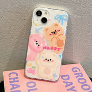 For iPhone 12 IMD Cute Animal Pattern Phone Case(Bear)
