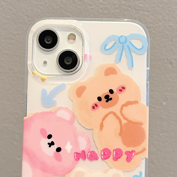 For iPhone 11 Pro Max IMD Cute Animal Pattern Phone Case(Bear)