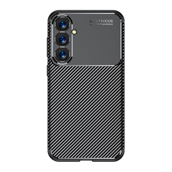 For Samsung Galaxy S23 FE 5G Carbon Fiber Texture Shockproof TPU Phone Case(Black)