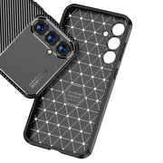 For Samsung Galaxy S23 FE 5G Carbon Fiber Texture Shockproof TPU Phone Case(Black)