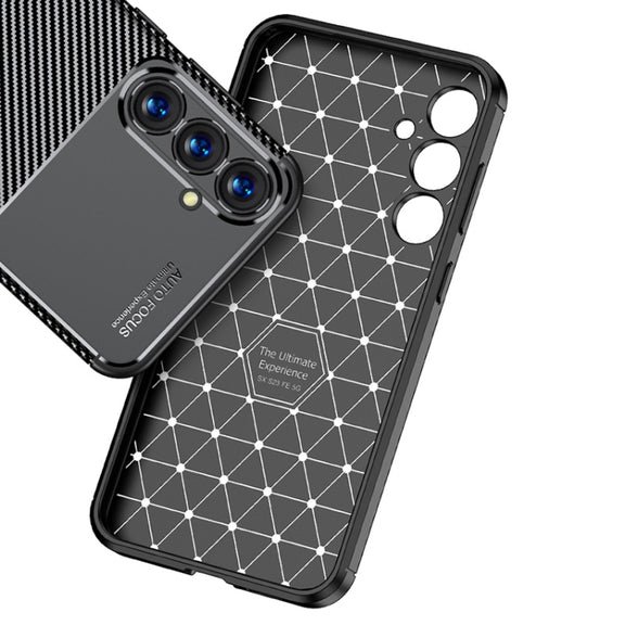 For Samsung Galaxy S23 FE 5G Carbon Fiber Texture Shockproof TPU Phone Case(Black)