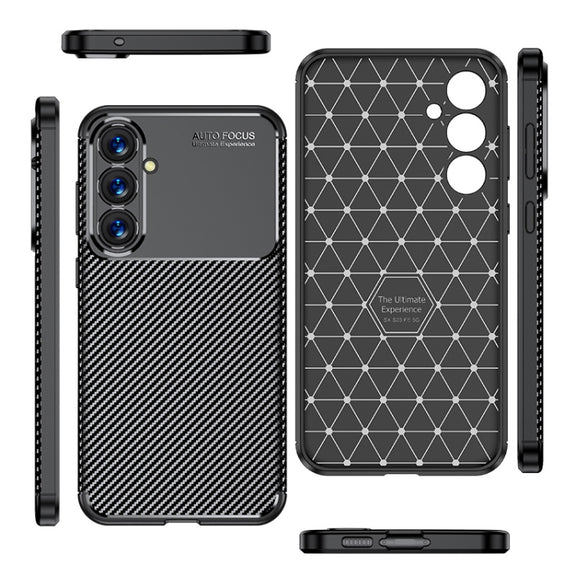 For Samsung Galaxy S23 FE 5G Carbon Fiber Texture Shockproof TPU Phone Case(Black)