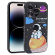 For iPhone 14 Pro Milk Tea Astronaut Pattern Liquid Silicone Phone Case(Ivory Black) - free shipping - PMC TechLife - Order now!