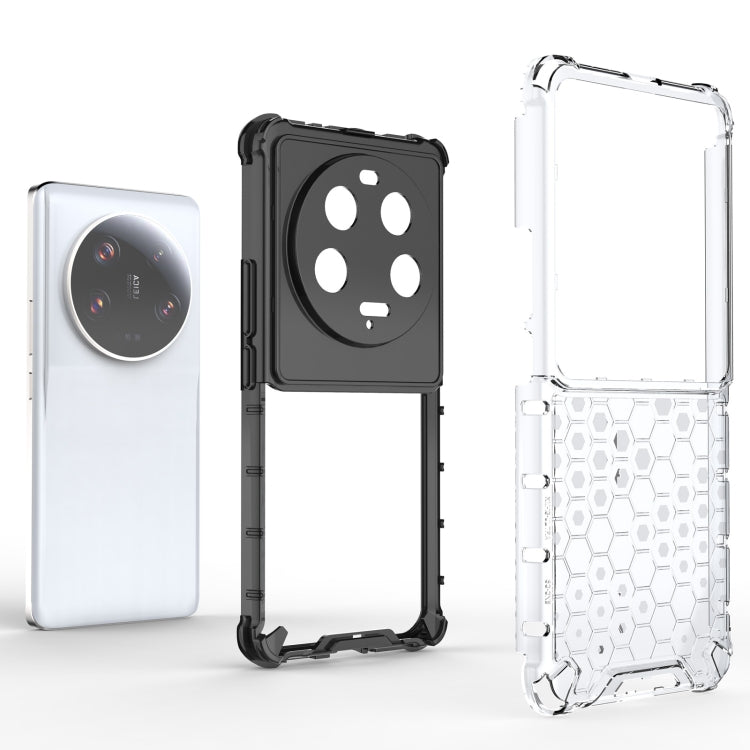 For Xiaomi 13 Ultra Shockproof Honeycomb PC + TPU Phone Case(Black)