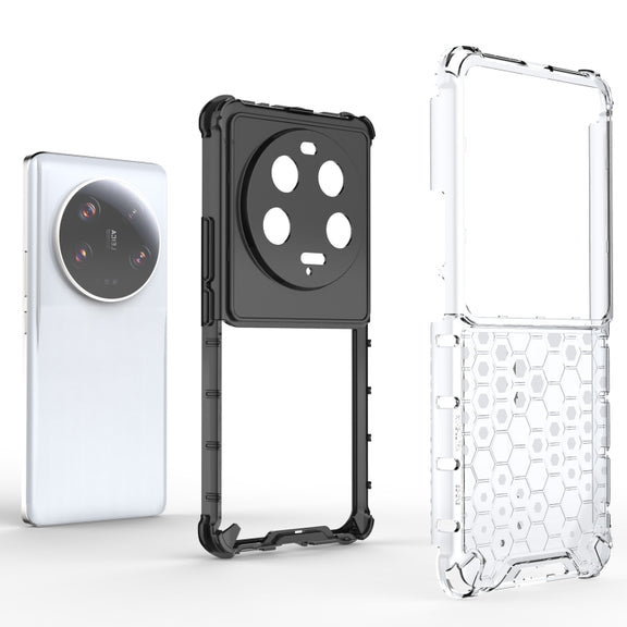 For Xiaomi 13 Ultra Shockproof Honeycomb PC + TPU Phone Case(Black)