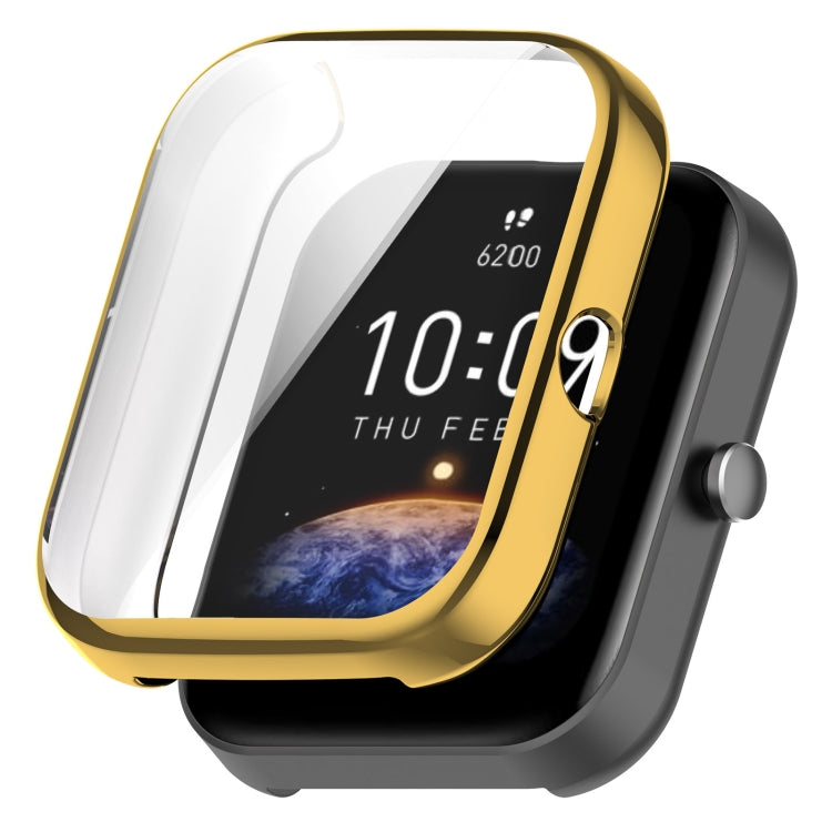 For Amazfit Bip 3 / Bip 3 Pro Universal Full Coverage TPU Electroplating Watch Protective Case(Gold) - Watch Cases by PMC TechLife | Online Shopping South Africa | PMC TechLife
