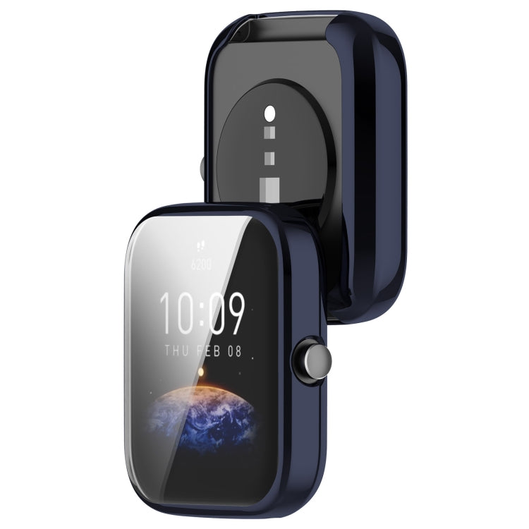 For Amazfit Bip 3 / Bip 3 Pro Universal Full Coverage TPU Electroplating Watch Protective Case(Midnight Blue) - Watch Cases by PMC TechLife | Online Shopping South Africa | PMC TechLife