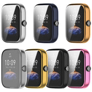 For Amazfit Bip 3 / Bip 3 Pro Universal Full Coverage TPU Electroplating Watch Protective Case(Transparent)