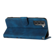 For Samsung Galaxy S22 5G Line Pattern Skin Feel Leather Phone Case(Royal Blue)
