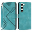 For Samsung Galaxy S23 5G Line Pattern Skin Feel Leather Phone Case(Light Blue) - free shipping - PMC TechLife - Order now!