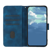 For Samsung Galaxy S23+ 5G Line Pattern Skin Feel Leather Phone Case(Royal Blue)