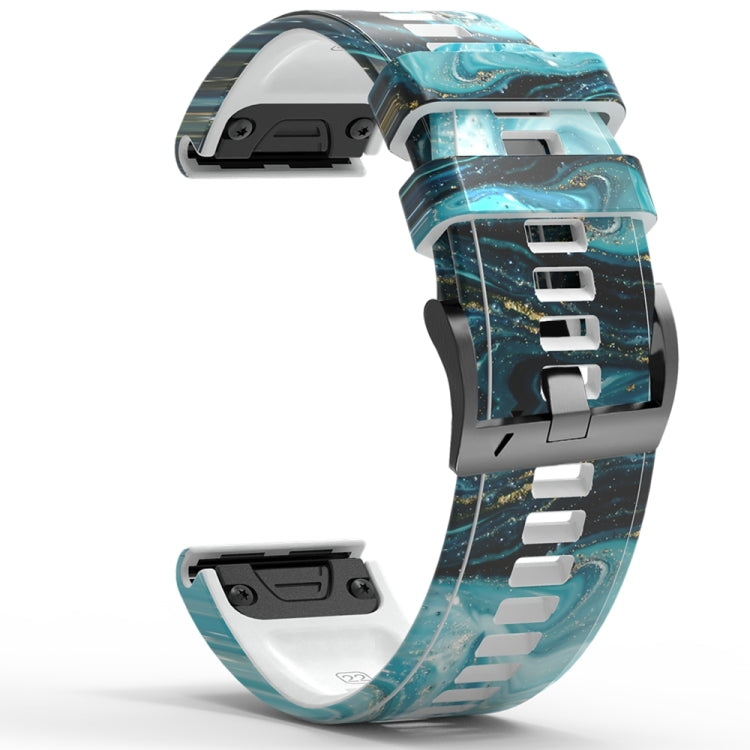 For Garmin Forerunner 965 / 955 / 945 / 935 Printing Quick Release Silicone Watch Band(Marble)