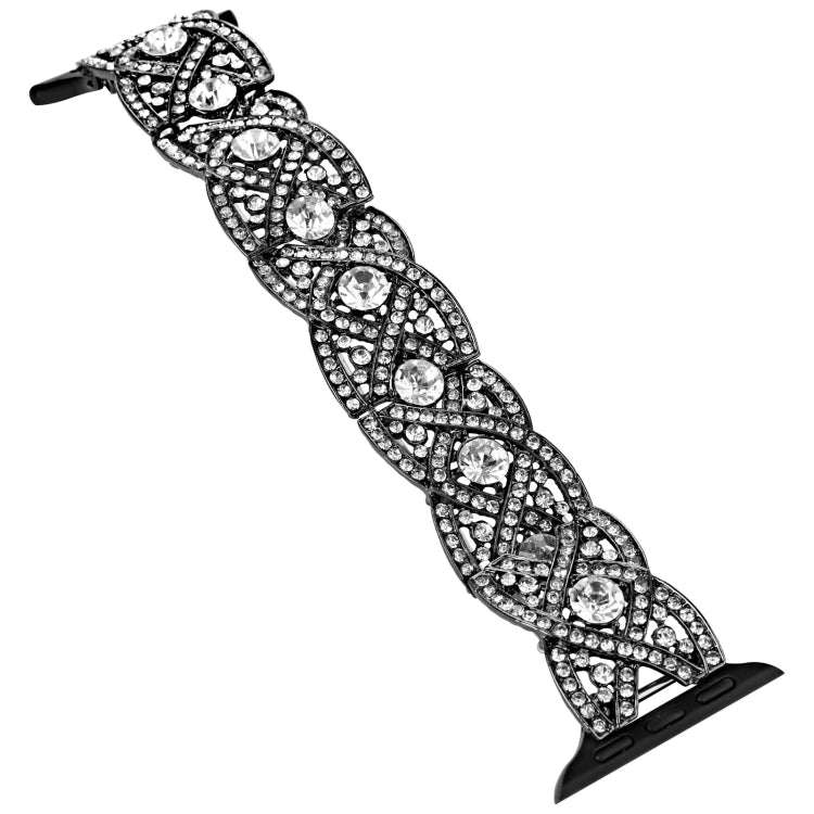 Diamonds Twist Metal Watch Band For Apple Watch SE 44mm(Black)