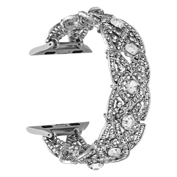 Diamonds Twist Metal Watch Band For Apple Watch 2 42mm(Silver)