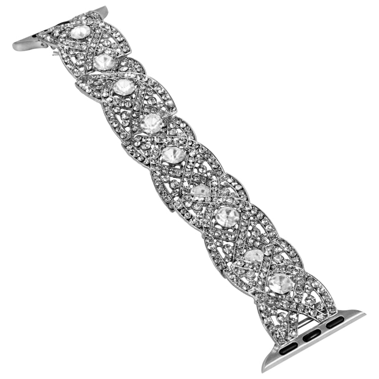 Diamonds Twist Metal Watch Band For Apple Watch SE 2023 44mm(Silver) - Watch Bands by PMC TechLife | Online Shopping South Africa | PMC TechLife