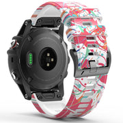 For Garmin  Tactix 7 Pro / Fenix 7X / 6X Pro Printing Quick Release Silicone Watch Band(Graffiti)
