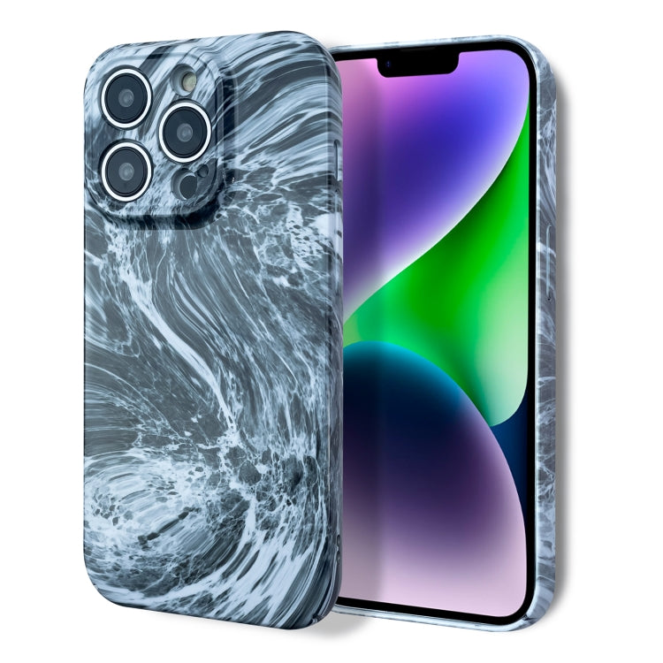 For iPhone 11 Pro Max Marble Pattern Phone Case(Black White)