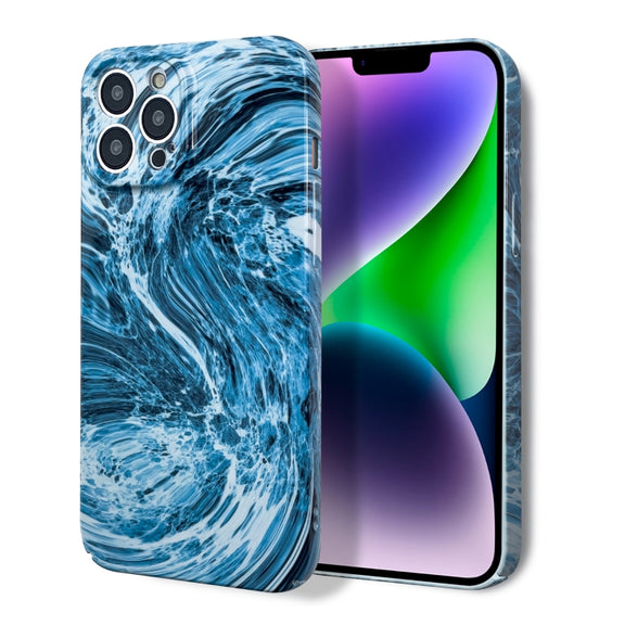 For iPhone SE 2022 / SE 2020 / 8 / 7 Marble Pattern Phone Case(Navy Blue White)