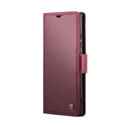 For Samsung Galaxy Note20 Ultra CaseMe 023 Butterfly Buckle Litchi Texture RFID Anti-theft Leather Phone Case(Wine Red)