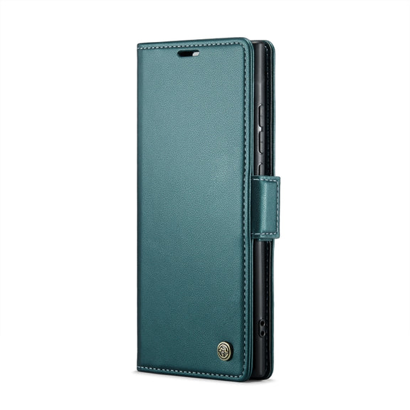 For Samsung Galaxy Note20 Ultra CaseMe 023 Butterfly Buckle Litchi Texture RFID Anti-theft Leather Phone Case(Pearly Blue)
