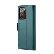 For Samsung Galaxy Note20 Ultra CaseMe 023 Butterfly Buckle Litchi Texture RFID Anti-theft Leather Phone Case(Pearly Blue)