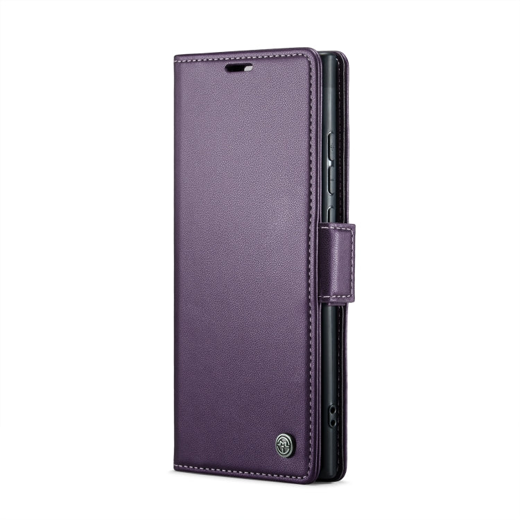 For Samsung Galaxy Note20 Ultra CaseMe 023 Butterfly Buckle Litchi Texture RFID Anti-theft Leather Phone Case(Pearly Purple)