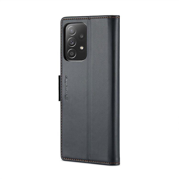 For Samsung Galaxy A52/A52s 5G CaseMe 023 Butterfly Buckle Litchi Texture RFID Anti-theft Leather Phone Case(Black)