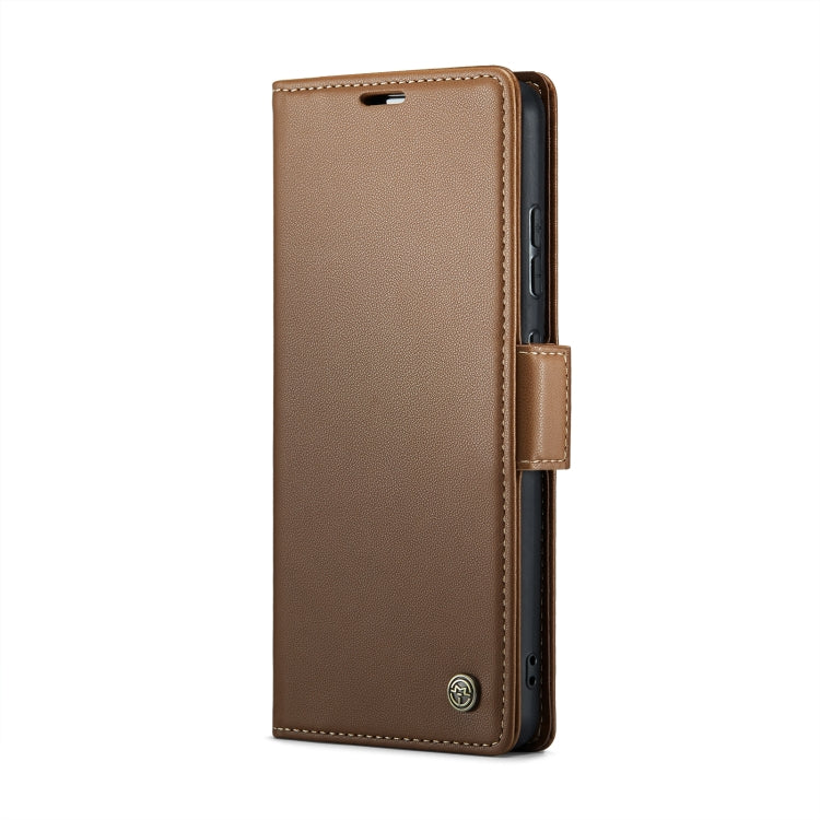For Samsung Galaxy A52/A52s 5G CaseMe 023 Butterfly Buckle Litchi Texture RFID Anti-theft Leather Phone Case(Brown) - free shipping - PMC TechLife - Order now!