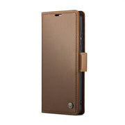 For Samsung Galaxy A52/A52s 5G CaseMe 023 Butterfly Buckle Litchi Texture RFID Anti-theft Leather Phone Case(Brown)