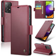 For Samsung Galaxy A52/A52s 5G CaseMe 023 Butterfly Buckle Litchi Texture RFID Anti-theft Leather Phone Case(Wine Red) - free shipping - PMC TechLife - Order now!