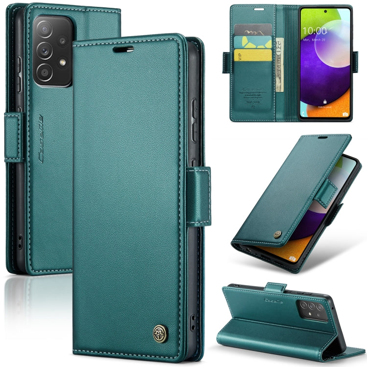 For Samsung Galaxy A52/A52s 5G CaseMe 023 Butterfly Buckle Litchi Texture RFID Anti-theft Leather Phone Case(Pearly Blue) - free shipping - PMC TechLife - Order now!